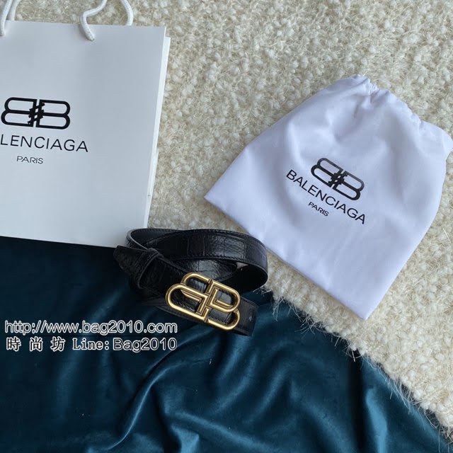 Balenciaga女士皮帶 巴黎世家BB經典logo扣腰帶 巴黎世家小牛皮皮帶  jjp1138